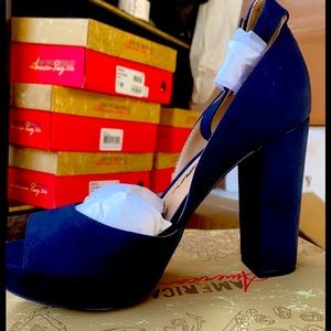 BLUE PLATFORM HEELS